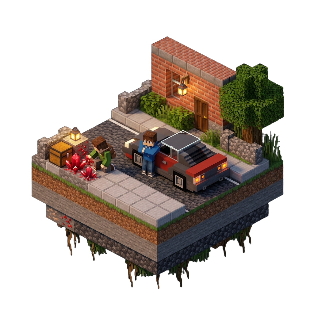 Diorama 3D Minecraft Erythrite
